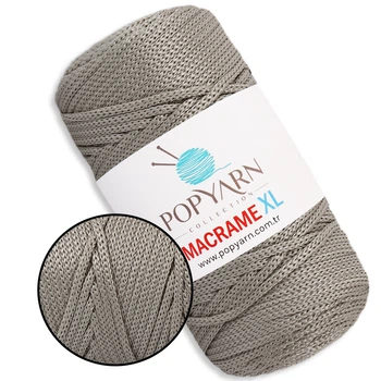 Шнур для макраме Popyarn Macrame XL, Мушля №702, 250 г / 125 м, 100% поліпропілен - для в'язання сумок, килимків, кошиків, панно, декору