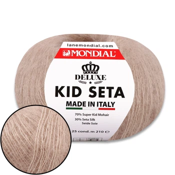 Mondial Kid Seta, Рожева пудра №509 – Кід мохер з шовком, 25 г / 210 м, 70% суперкід мохер, 30% шовк, пряжа для джемперів, павутинок