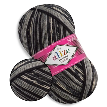 Alize Superwash, №2695 - тонка тепла пряжа для шкарпеток і аксесуарів, 100 г/420 м, 75% вовна Superwash/25% поліамід, Алізе Супервош