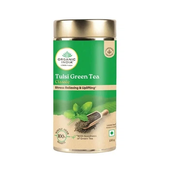 Зелёный чай с базиликом Туласи Органик Индия 100г, Tulsi Green Tea Classic Organic India 100g
