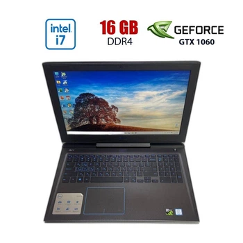 Игровой ноутбук Dell G7 7588 / 15.6" (1920x1080) IPS / Intel Core i7-8750H (6 (12) ядер по 2.20 - 4.1 GHz) / 16 GB DDR4 / 128 GB SSD + 1000 GB HDD / nVidia GeForce GTX 1060 6 GB, 6 GB GDDR5, 192-bit / WebCam б/у