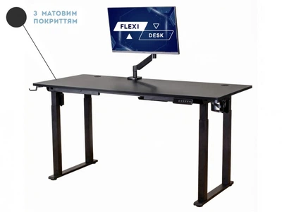 Стол с электрорегулировкой высоты Двухмоторный Flexi Tech Black 160x65 см 27896