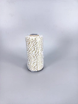 Бечевка бело-золотая 2мм х 100м декоративная Золотой Unison (D03102 -white gold)