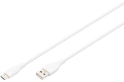 Kabel Digitus USB-A > USB-C, USB 2.0, 60W, silikonowy, 2m White (AK-300340-020-W)