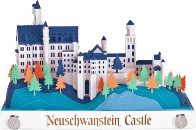 3D календарь 2026 Neuschwanstein (замок) бумажный настольный блокнот декор