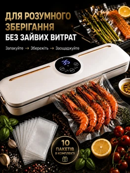 Вакууматор для їжі для продуктів вакуматор вакууматори вакуумний побутовий пакувальник для дому вакуумування