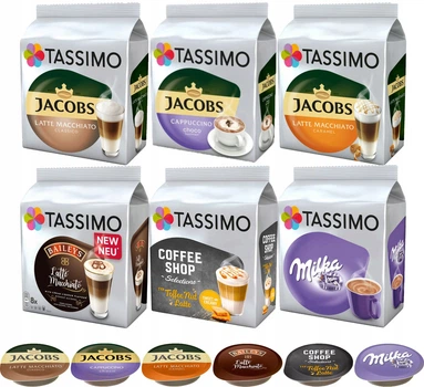 Капсули Tassimo набір Latte Macchiato з ароматом 48 кави 5+1