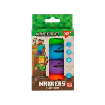 Набір маркерів текстових 4 кольори YES 391095 Minecraft