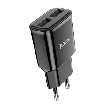 Зарядка для телефона сетевая 2.4А 2USB Hoco C88A черная (C88A)