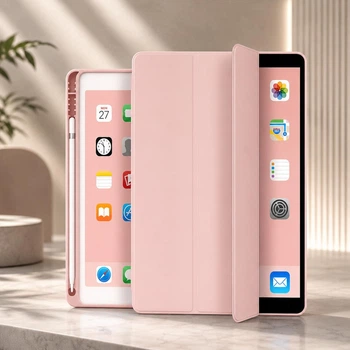 Чохол Smart Case з тримачем для Apple Pencil для iPad 11" (2025) A16 / iPad 10 10.9" (2022–2024) Pink Sand з мікрофіброю