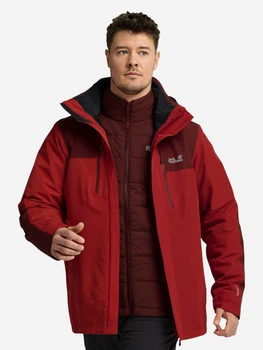 Куртка демісезонна з капюшоном чоловіча Jack Wolfskin Jasper Pro 3In1 Jkt M A66293-J0191 L Червона (4064886755832)