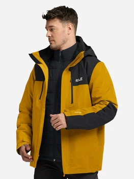 Куртка демисезонная с капюшоном мужская Jack Wolfskin Jasper Pro 3In1 Jkt M A66293-M0119 XL Желтая (4064886755771)
