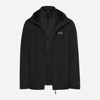 Куртка демисезонная с капюшоном мужская Jack Wolfskin Outrovert 3In1 Jkt M A66290-6000 XL Черная (4064886748711)