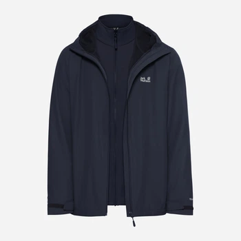 Куртка демисезонная с капюшоном мужская Jack Wolfskin Outrovert 3In1 Jkt M A66290-C0412 2XL Синяя (4064886749336)