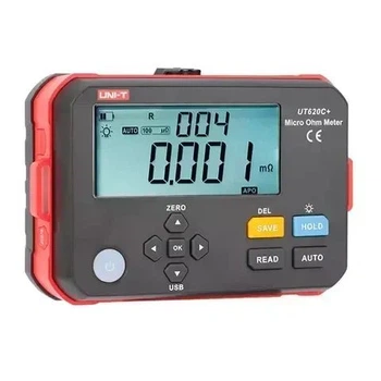 Микрометр UNI-T UT620C+ цифровой измеритель малого сопротивления 0.001мОм~300кОм, метод 4-проводников, IP54