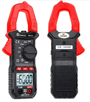 Токовые клещи SNAKOL SK213 (AC/DC - 600A; AC/DC - 600V; 60МОм; 60mF; 20 KHz; 300°C) NCV, Live, прозвонка, диоды