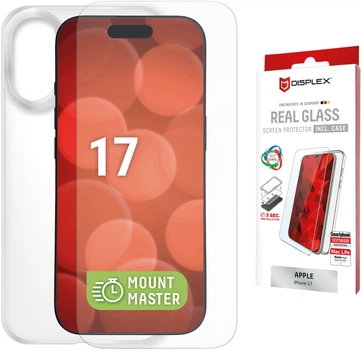 Защитный набор Displex Screen Protector (2D) + Case with Mount Master для Apple iPhone 17 Transparent (4028778127305)