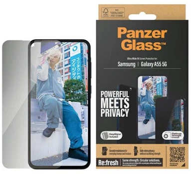 Szkło hartowane PanzerGlass Privacy Screen Protector Ultra-Wide Fit na smartfon Samsung Galaxy A55 (5711724173585)