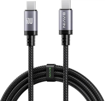 Кабель Bavin U-CB364-CC Super Fast Charging 60W Type-C/Type-C 1 м Black (U-CB364-CC BK)