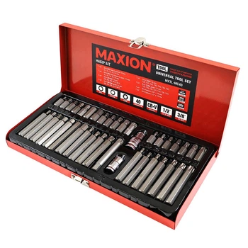 Набір біт MAXION MXTL-MC40 40 шт Cr-V, зірочки Torx T20-T55, шестигранники HEX H4-H12, SPLINE M5-M12, 30/75 мм