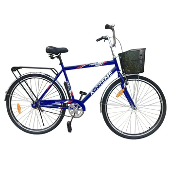 Міський велосипед X-Treme C2803 сталь. рама 28" колеса 28" синьо-червоний з корзинкою сталевою