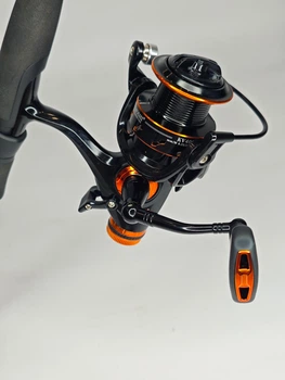 Катушка для спиннинговой рыбалки YUMOSHI 4000 14+1BB 300 г с байтранером, безынерционная, алюминиевая шпуля