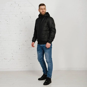 Демісезонна куртка чоловіча великого розміру UF-fashion 89-DVL DV MEN'S 66 чорний