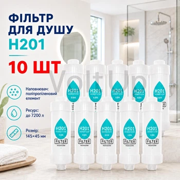 Фільтр-насадка для душу H201 Fragrance Free набір 10 шт, очищення води для шкіри та волосся, без ароматизатора