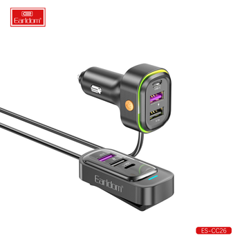 Автомобильное зарядное устройство 66W 4USB 2USB-C черное модель Earldom ES-CC26