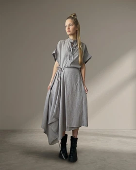Aсиметрична сукня модель 120 графіт XL