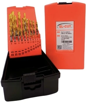 Набір свердел по металу INOX DLGP195SET3 EL-CUT HSSE TiN 1.0–10.5 мм 24 шт (5907324002794)