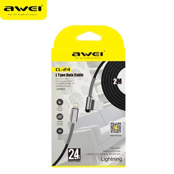Кабель AWEI Lightning L Type CL-24 |2m, 2.4A| black