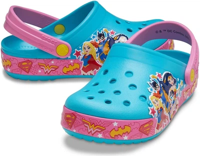 Дитячі крокси для дівчинки Crocs DC Super Hero Band Clog Digital Aqua (25/26, блакитні)