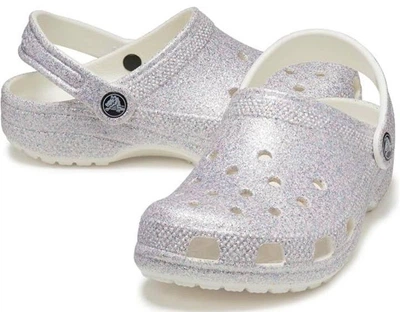 Дитячі крокси для дівчинки Crocs Classic Clog Glitter Silver (23/24, сріблястий)