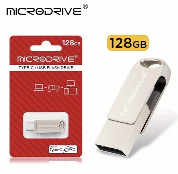 Флеш накопичувач 128 Gb Microdrive 3 в 1 металева Type-C / USB для телефону та комп'ютера Флеш 128 Гб Мікродрайв