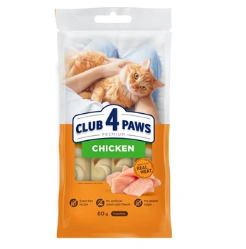 Ласощі для котів Club 4 Paws з куркою 4 шт. х 15 г. (4820269144767)