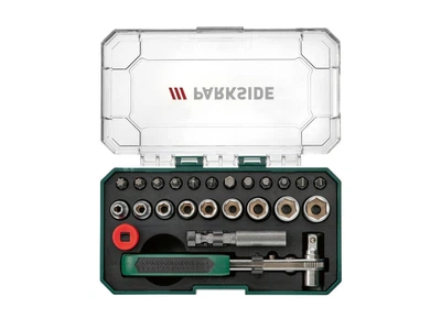 Набір точних торцевих головок та біт із тріскачкою Parkside Precision Socket Set (23 предмети)