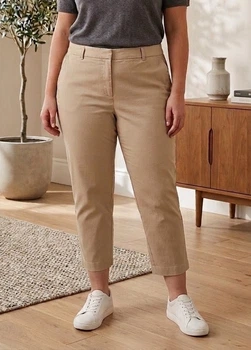 Женские бежевые штаны чинос Marks & Spencer Slim р. UK 20 Short