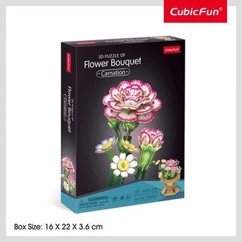 Конструктор-головоломка Cubic Fun 3D Puzzle Букет цветов Гвоздики 134 эл, W3300H