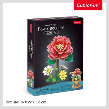 Конструктор-головоломка Cubic Fun 3D Puzzle Букет цветов Камелия 108 эл, W3302H