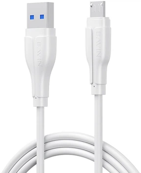 Кабель Bavin U-CB385-M Fast Charging 18W Micro-USB/Type-C 1 м White (U-CB385-M WH)