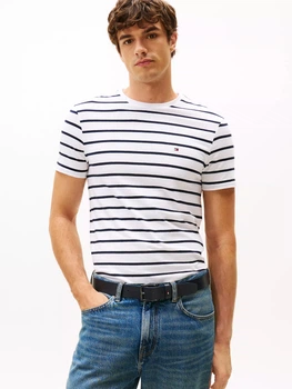 Футболка хлопковая длинная мужская Tommy Hilfiger 729727948 M Белая (1160345387)