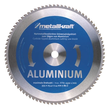 Пильный диск по алюминию Metallkraft 355 x 2,4 x 25,4 мм, Япония