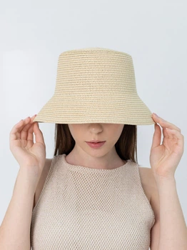 Шляпа панама летняя с рафии D.Hats цвет бежевый