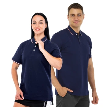 Футболка поло LIDONG LD-8518 (хлопок 80%, купро (cupro) 20%, вес 210 гр, размер L, Темно-синий)