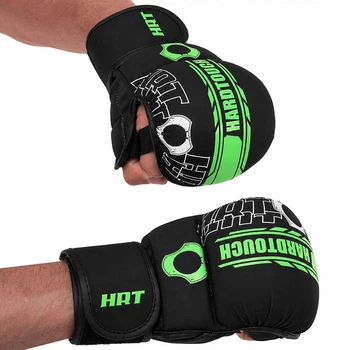 Перчатки крабы спарринговые для MMA тренировочные с открытыми пальцами Hard Touch 00126 размер XL Black-Green