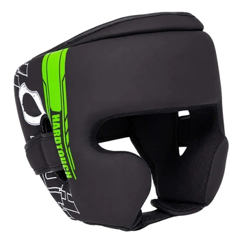 Шлем боксерский в мексиканском стиле с защитой скул для бокса, ММА и кикбоксинга Hard Touch 00128 размер S Black-Green