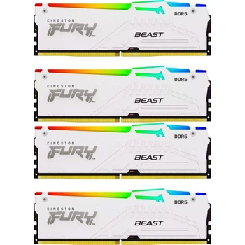 Модуль памяти Kingston DDR5 128GB (4x32GB) 5600 MHz FURY Beast RGB White Fury (ex.HyperX) (KF556C40BWAK4-128)