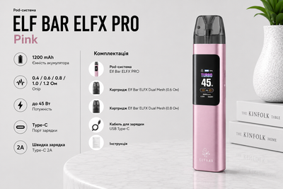 Pod система Elf Bar ELFX PRO "Pink" в розовом цвете