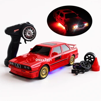 Радиоуправляемая дрифт машинка БМВ BMW M3 E30 с аккумулятором и неоновой подсветкой, свет фар (Красный)